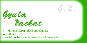 gyula machat business card